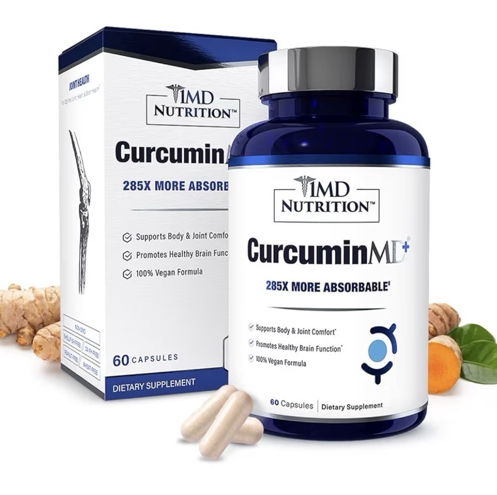 1MD Nutrition CurcuminMD Plus Turmeric Curcumin Joints Comfort Brain Health 60ca