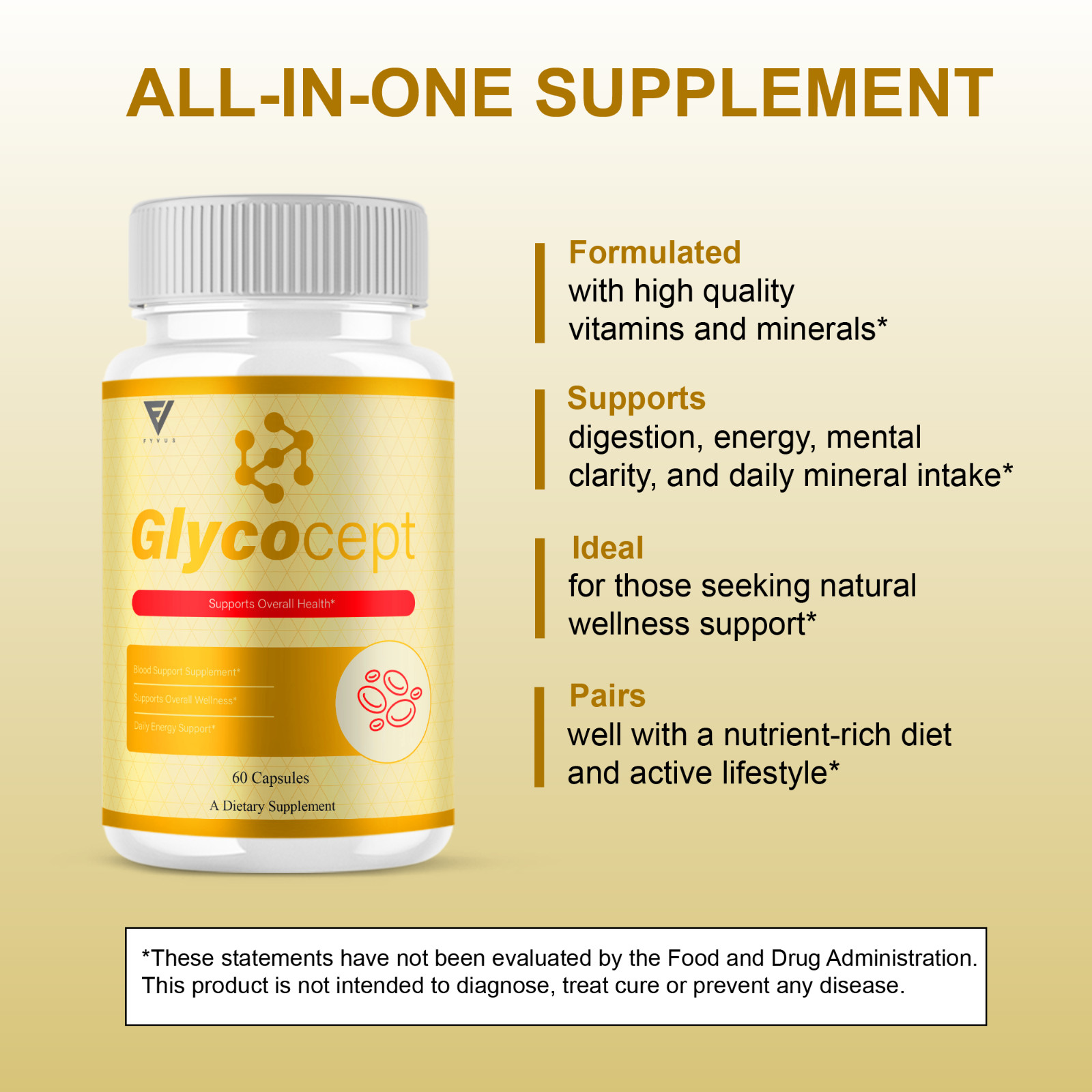 (3 Pack) Glycocept Blood Support, Glycocept Advanced Formula (180 Capsules)