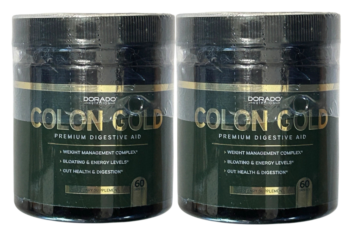 2x Dorado Nutrition Colon Gold Premium Digestive Aid – 120 Capsules – Ex: 10/26