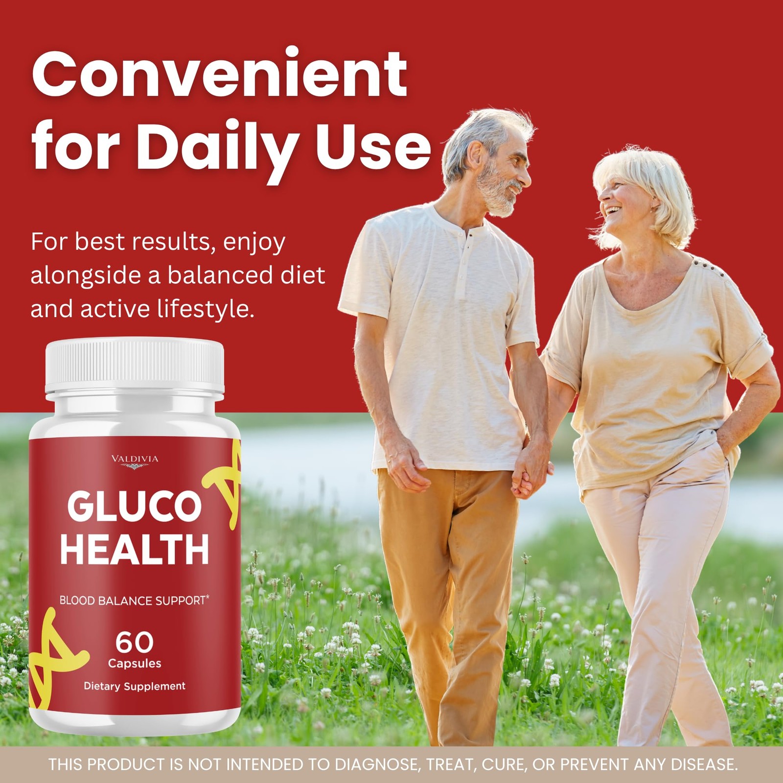 Valdivia (5 Pack) GlucoHealth Capsules 300 Capsules 5 Pack Blood Made in USA