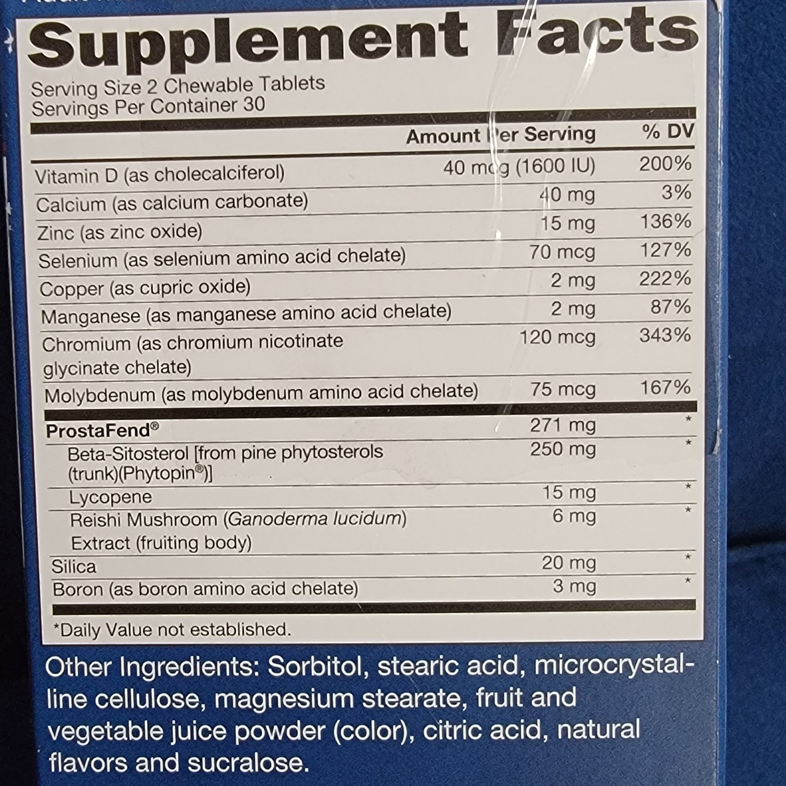 Super Beta Prostate Advanced Chewable 60 Count Natural Berry Flavor Dietary Supp