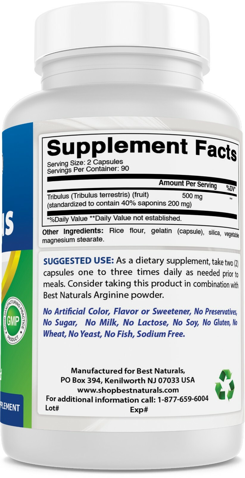 Best Naturals Tribulus 250 mg 180 Capsules