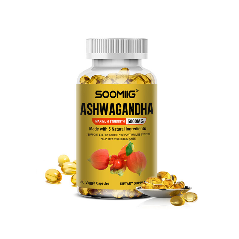 Organic Ashwagandha Capsules Supplement Stress Support Enhance Physical Fitness
