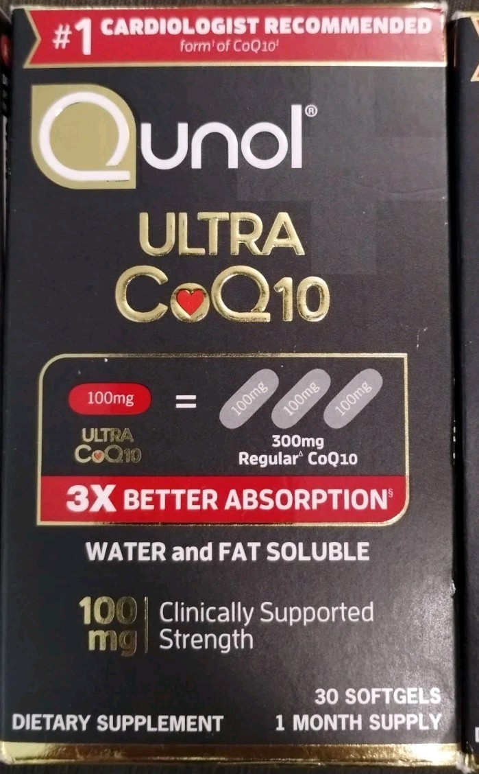 (3) Qunol Ultra CoQ10 100mg 30ct/ea – EXP: 2027 – NEW & Sealed