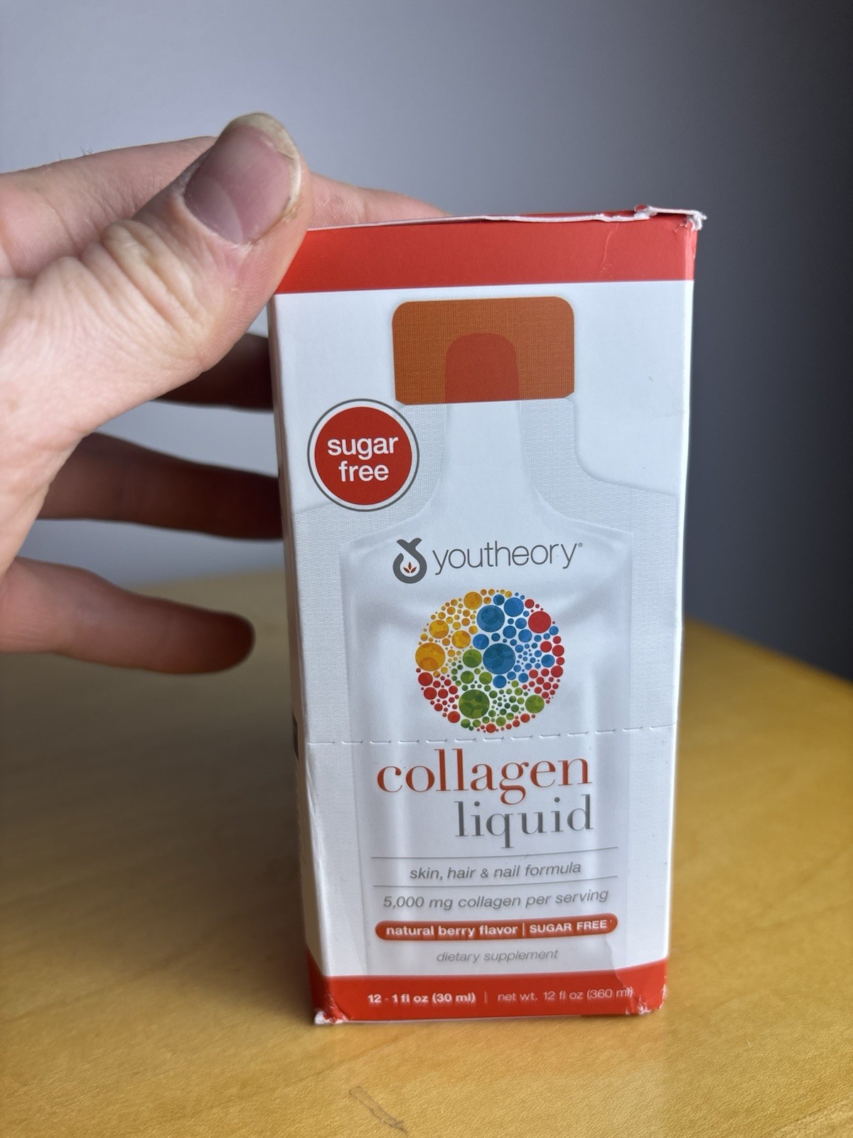 Youtheory Collagen Liquid Sugar-Free Natural Berry Hair Skin Nail Health 5,000mg