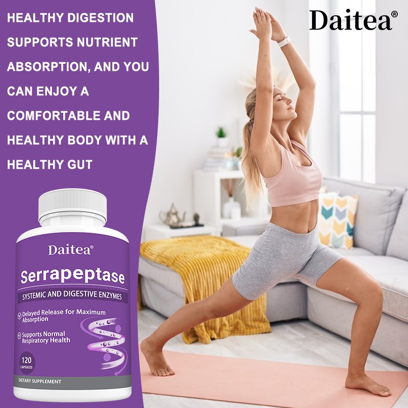 Serrapeptase Nattokinase Biofilm Defense Proteolytic Digestive Enzymes 120Caps