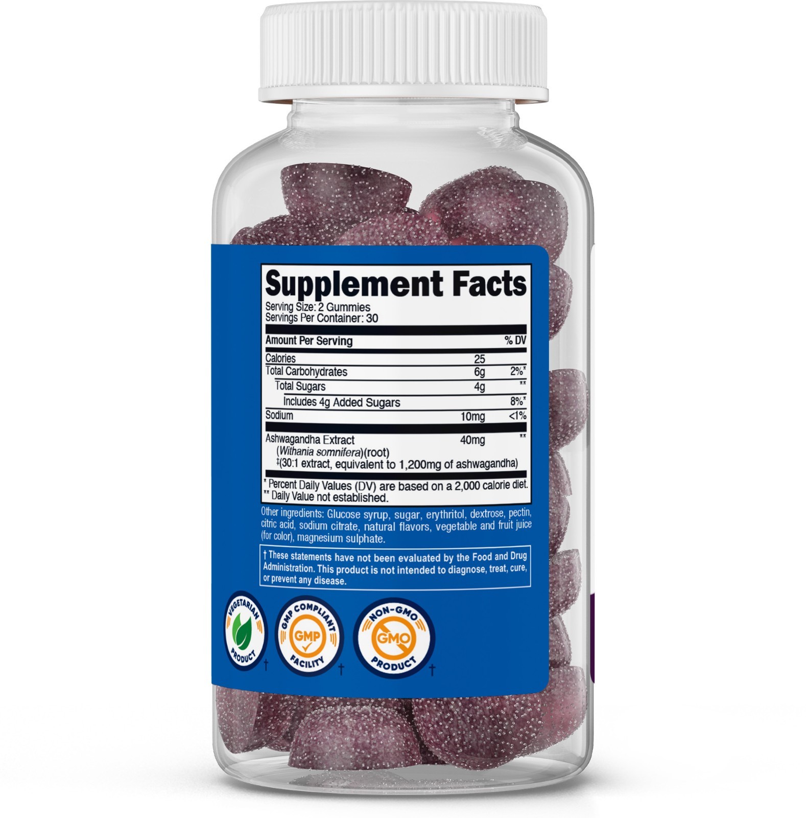Nutricost Ashwagandha Gummies 1200mg Equivalent (Mixed Berry Flavor) 30 Servings