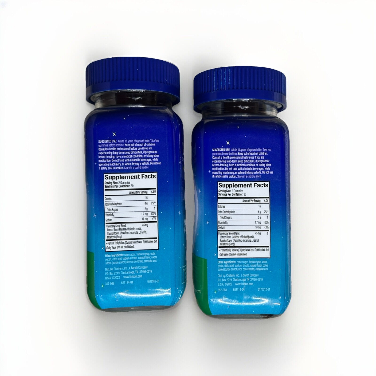 Unisom Simple Slumbers Gummies Melatonin 5 mg 60 Ct Midnight Raspberry 2 PACK