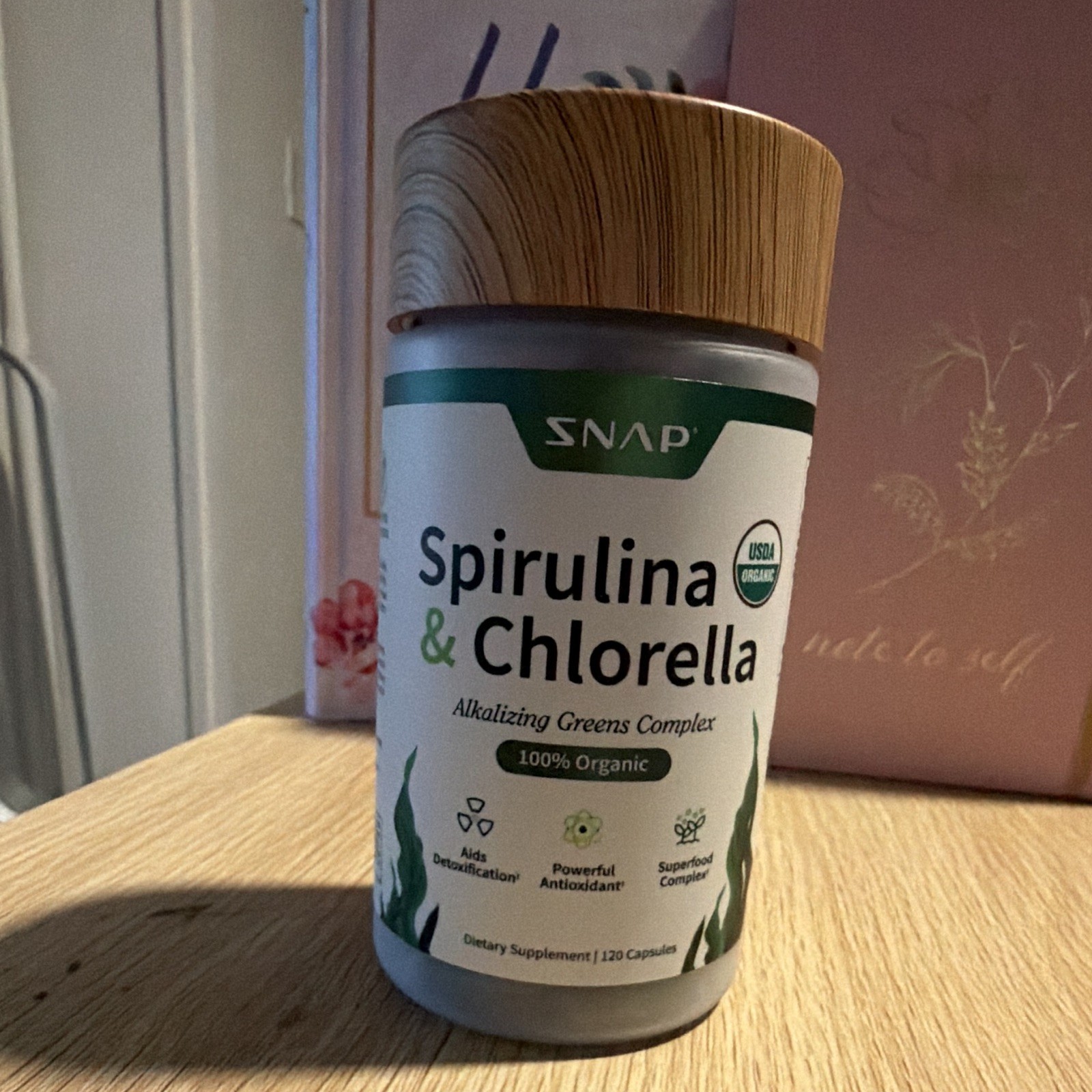 SNAP Spirulina & Chlorella USDA Organic 120 Caps Gluten-Free Exp 11/2028