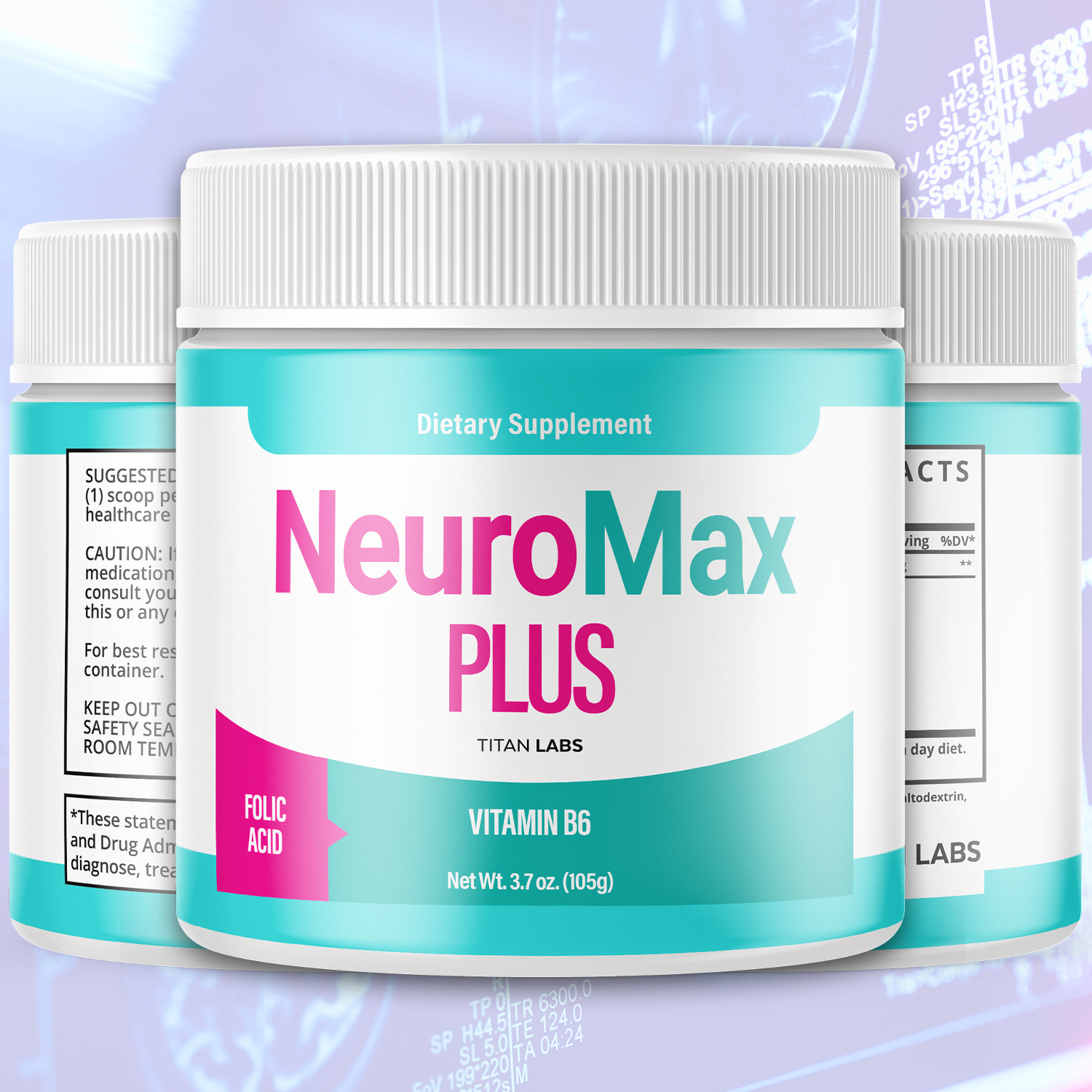 (3 Pack) Neuro Max Powder All Natural Brain Support Formula NeuroMax 90 Servings