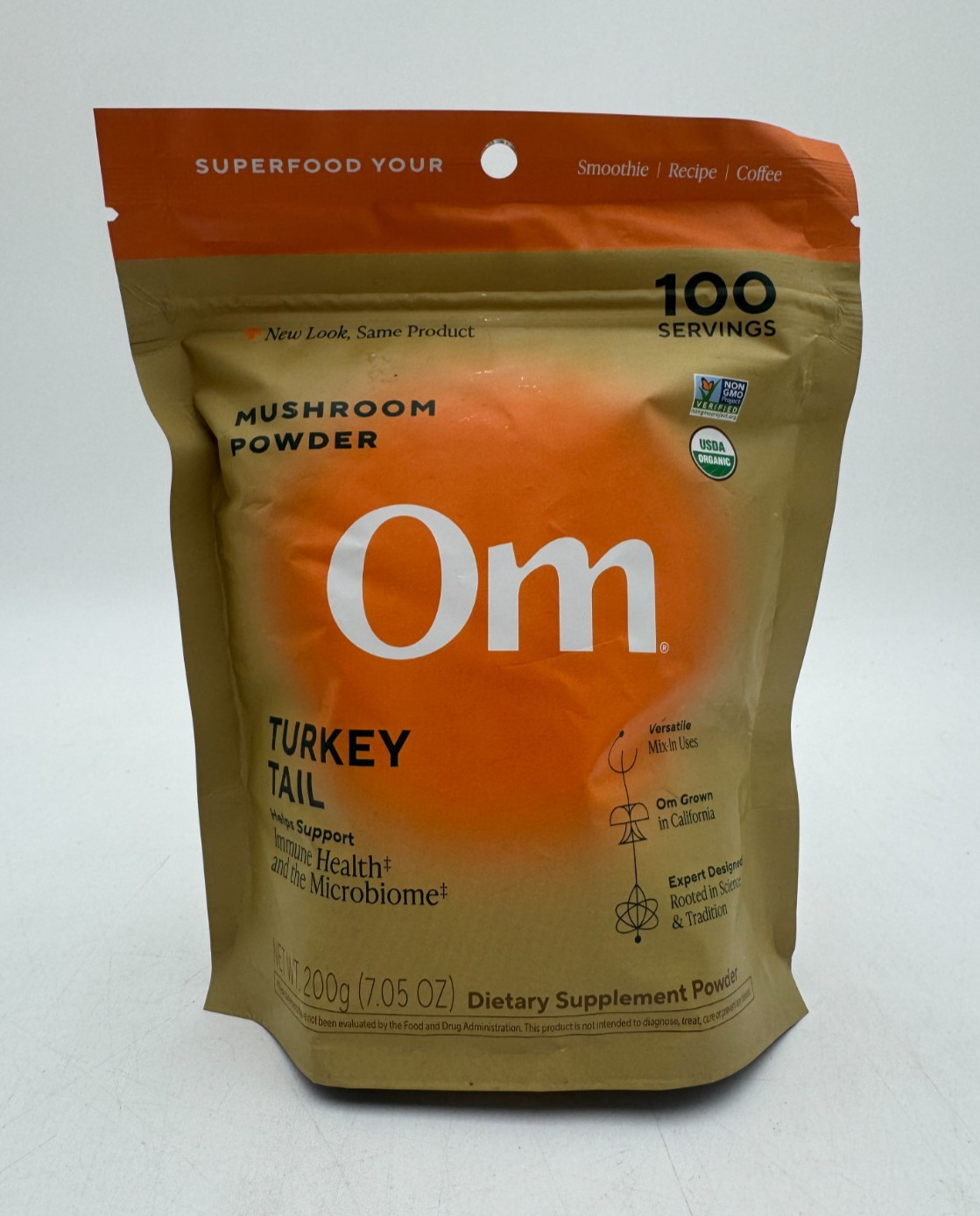 OM Turkey Tail Mushroom Powder Dietary Supplement 7.05oz EXP: 6/28