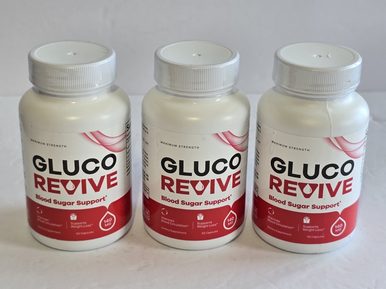 3 Bottles Gluco Revive Capsules – GlucoRevive All Natural, Glyco Optimizer