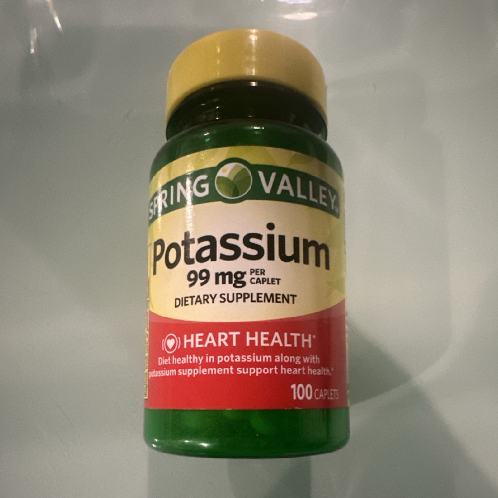 Spring Valley Potassium 99 mg Caplets Heart Health Supplement 100 Count