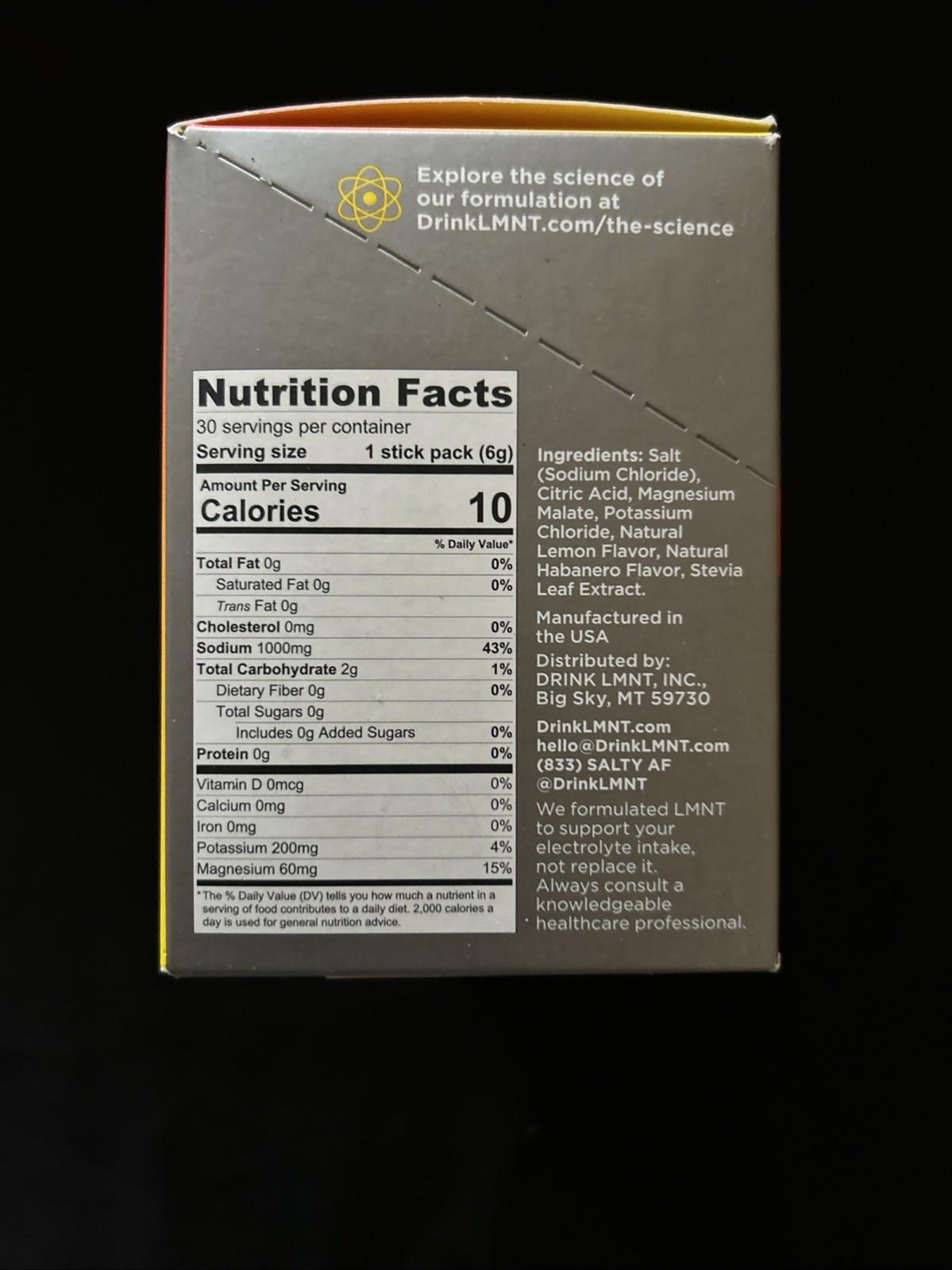 Discontinued LMNT Lemon Habanero 30 Sticks, Free Shipping