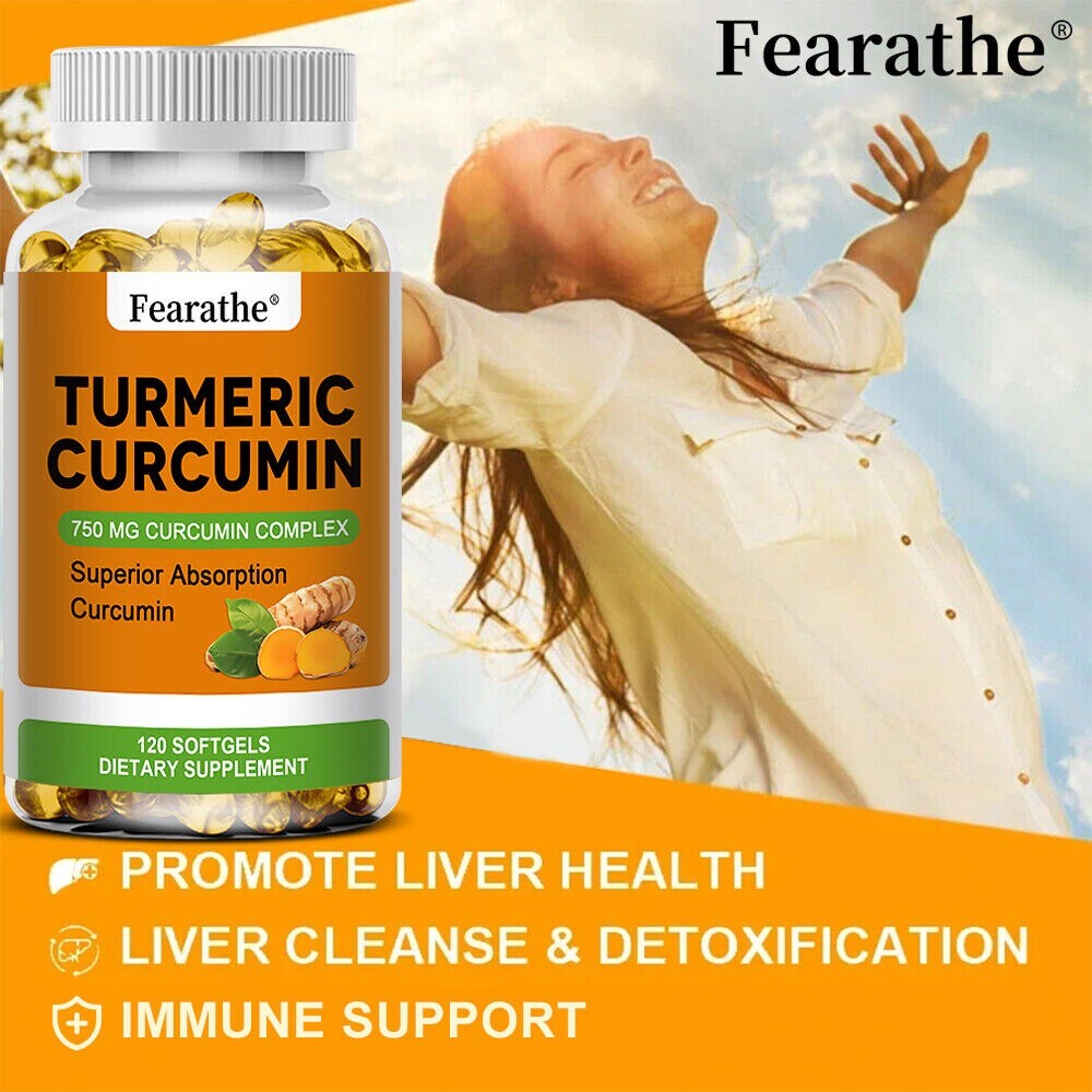 Turmeric Curcumin 750 mg – Brain, Joint Support Capsules 30 To 120 Caps