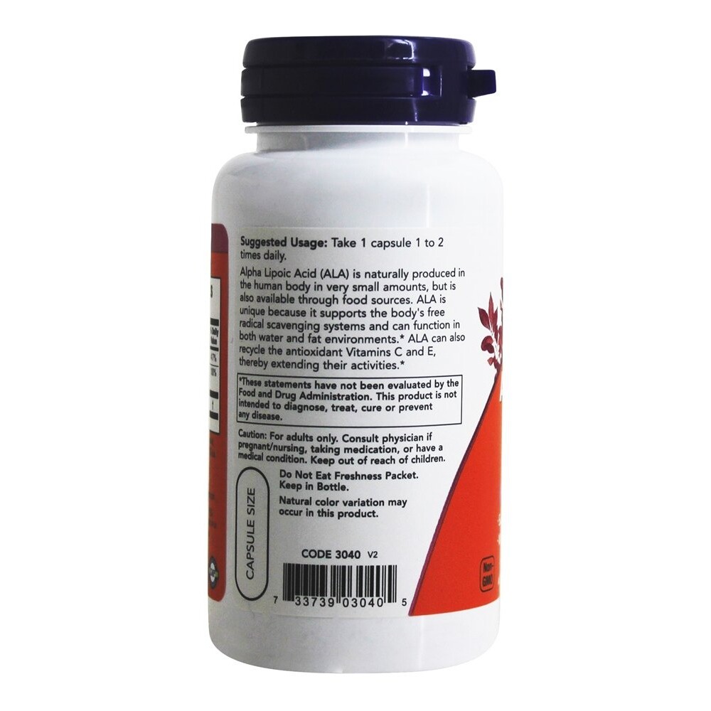 NOW Foods Alpha Lipoic Acid 100 mg., 60 Vegetarian Capsules