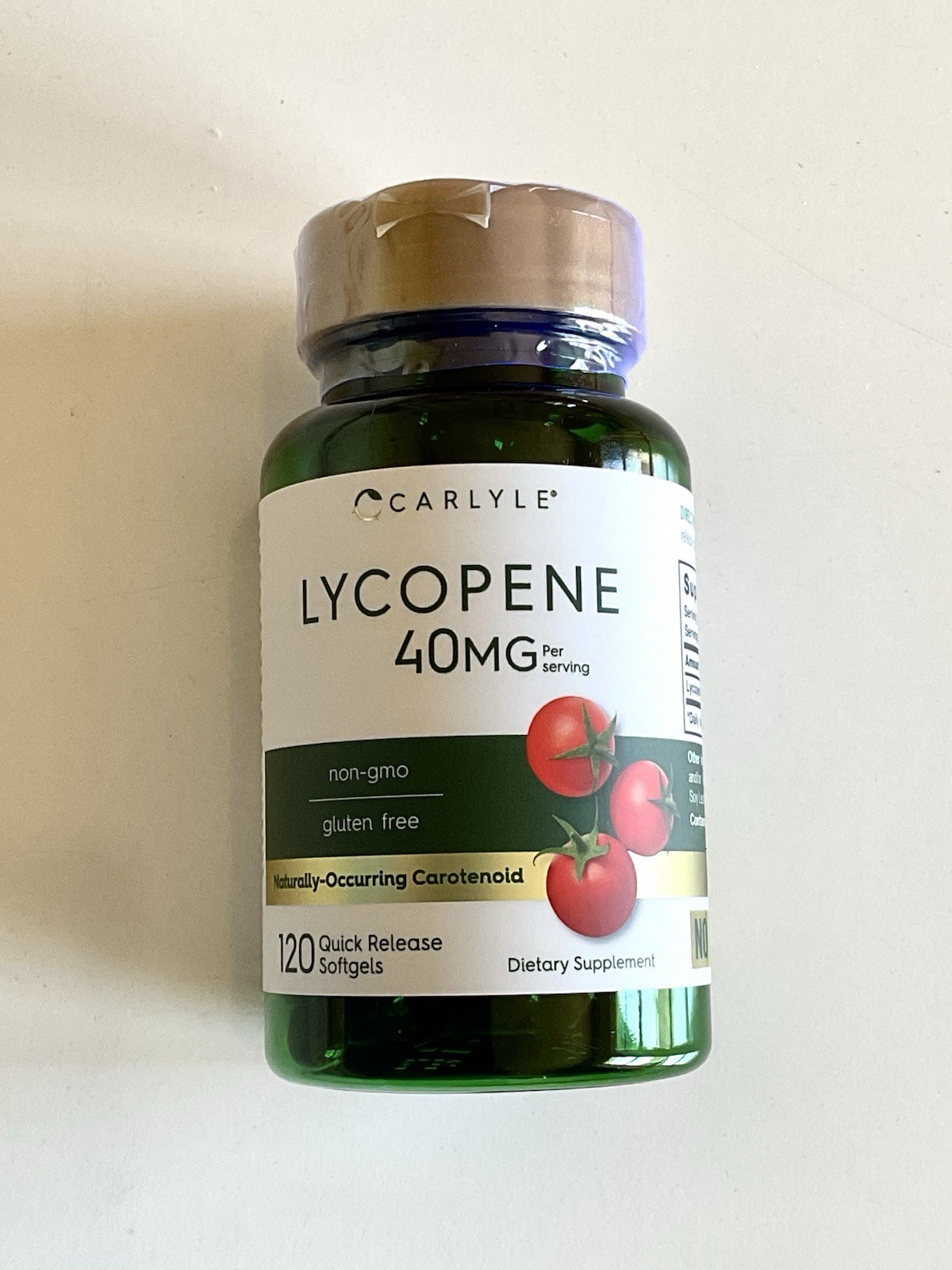 Carlyle Lycopene 40mg Softgels 120ct Non-GMO Gluten Free Carotenoid Supplement