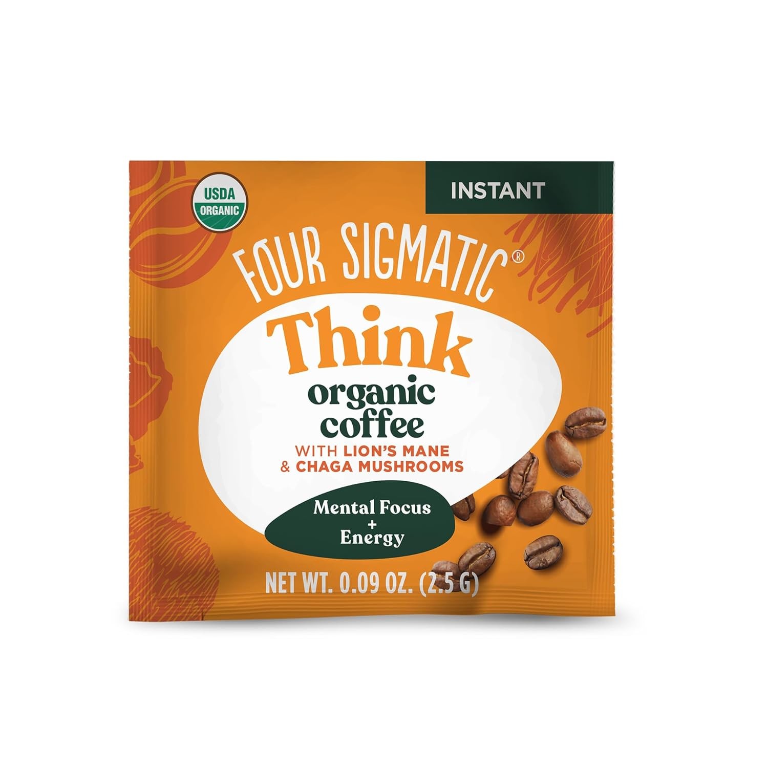 FOUR SIGMATIC Organic Lion’s Mane & Chaga Coffee Mix, 0.09 OZ