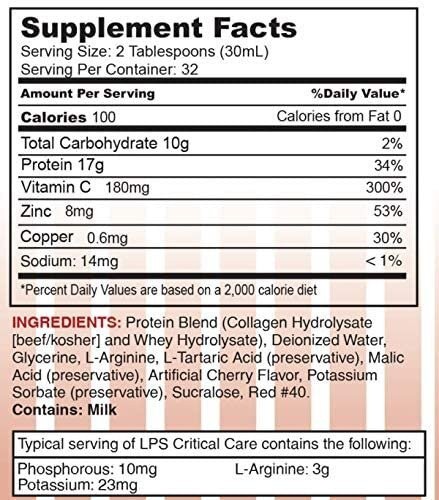 LPS Liquid Protein Supplement Collagen & Whey Cherry 15 Grams 32 Fl Oz.