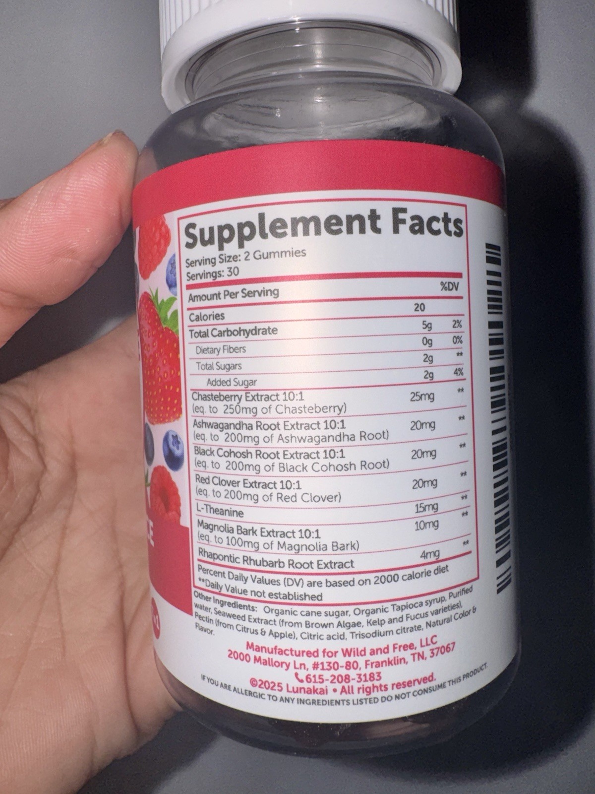 LUNAKAI Menopause Support Advanced Formula Non-GMO Mixed Berry Gummies 60ct