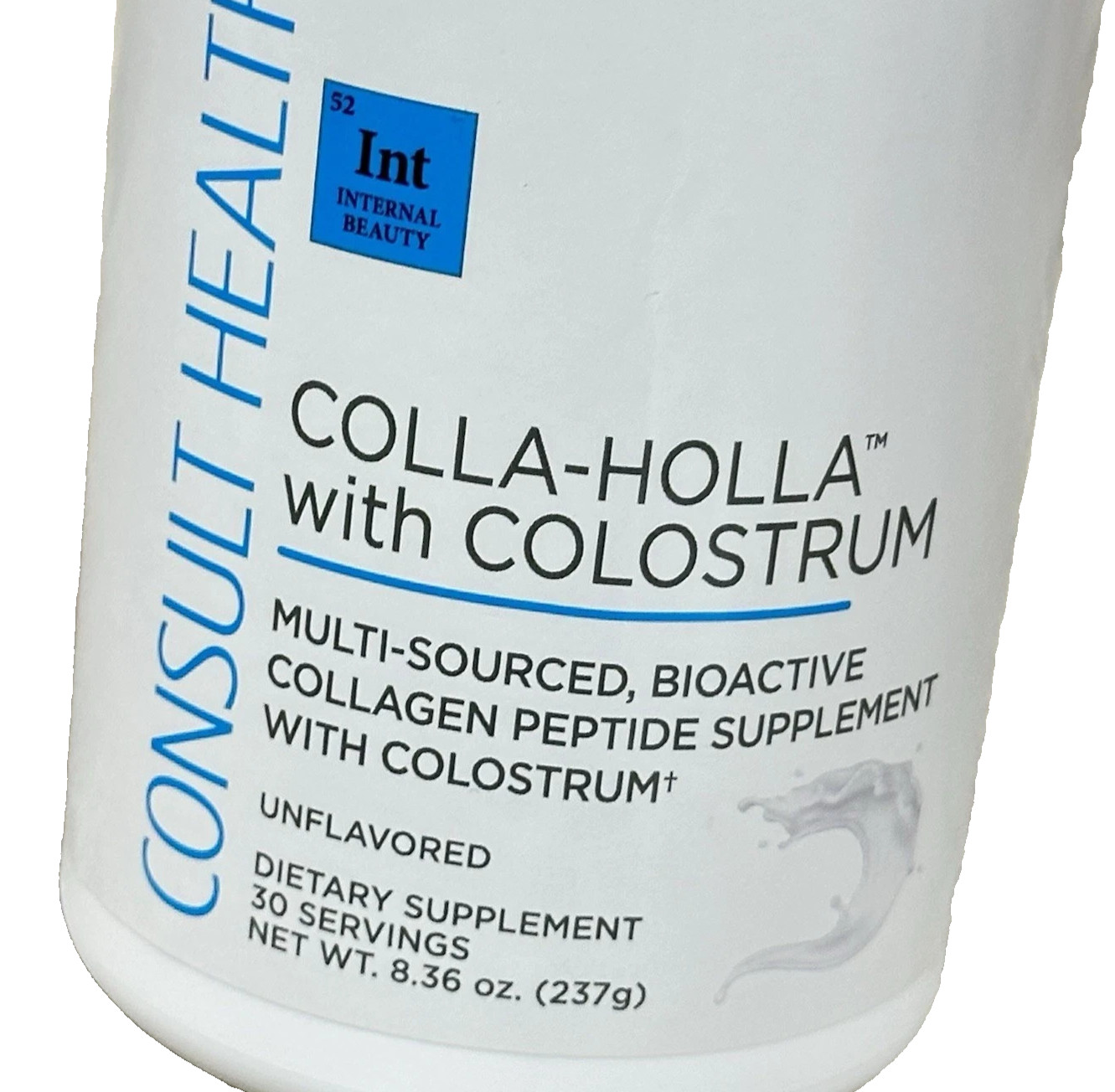 Consult Health Colla-Holla With Collostrum Unflavored 30 Servings – Exp 11/2026