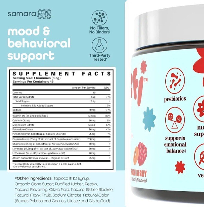Happy Saffi Saffron for Kids Gummies Supports Happy Mood & Temper Control 45ct
