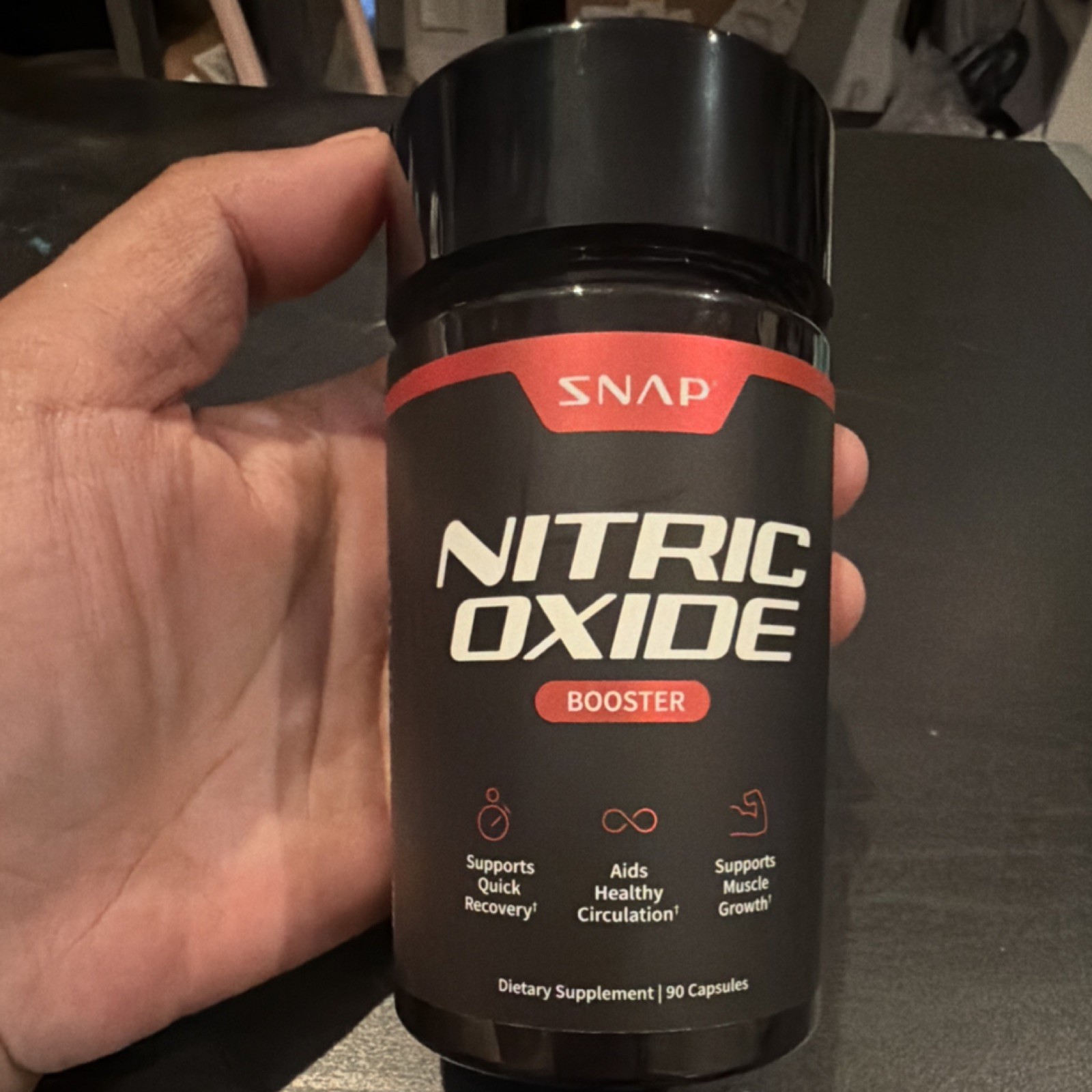 SNAP Nitric Oxide Booster 90 Capsules Vegan Gluten-Free Non-GMO w/ L-Citrulline