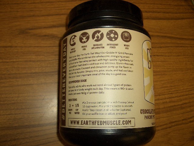 Earth Fed Muscle Griddle n’ Grind Chocolate Chip Pancake Mix 2lb Exp 7/2026