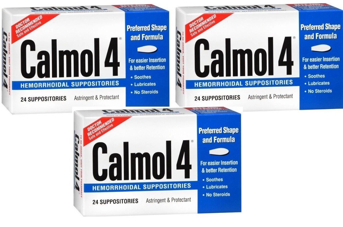 Calmol 4 Hemorrhoidal Suppositories 24ct (3 Pack)