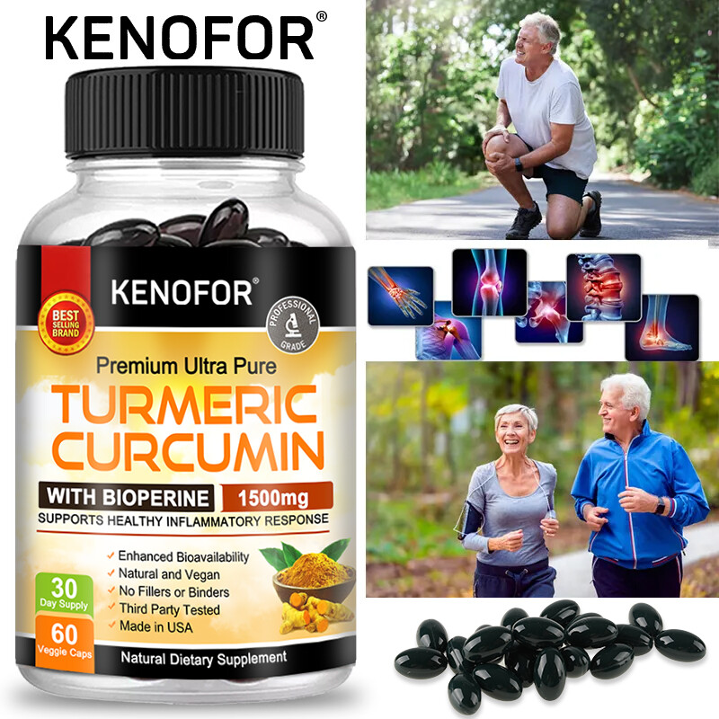 Curcumin Ginger + Black Pepper Joint Pain Maximum Strength 60 Capsules