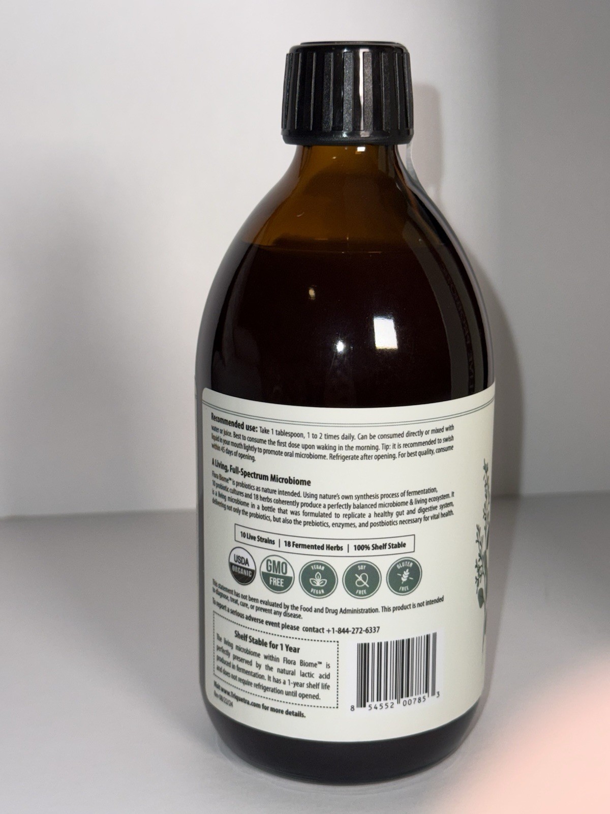 Triquetra Flora Biome live culture Probiotic Liquid 16 fl oz USDA Organic Vegan