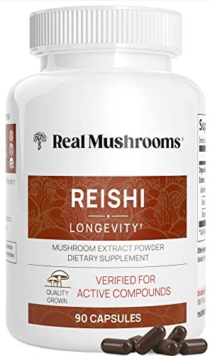 REISHI EXTRACT MUSHROOM SUPPLEMENTS Sleep and Relaxation 90Ct REAL MUSHROOMS