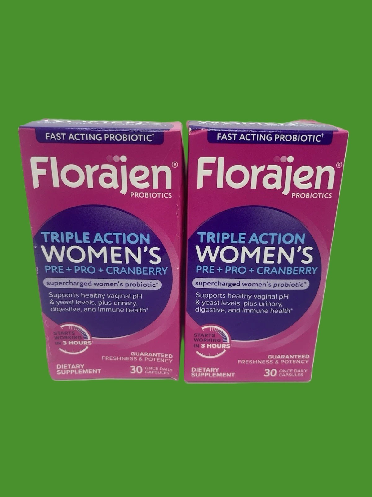 Florajen Triple Action Women’s Pre+pro+cranberry 30capsules X 2 EXP 12/2027