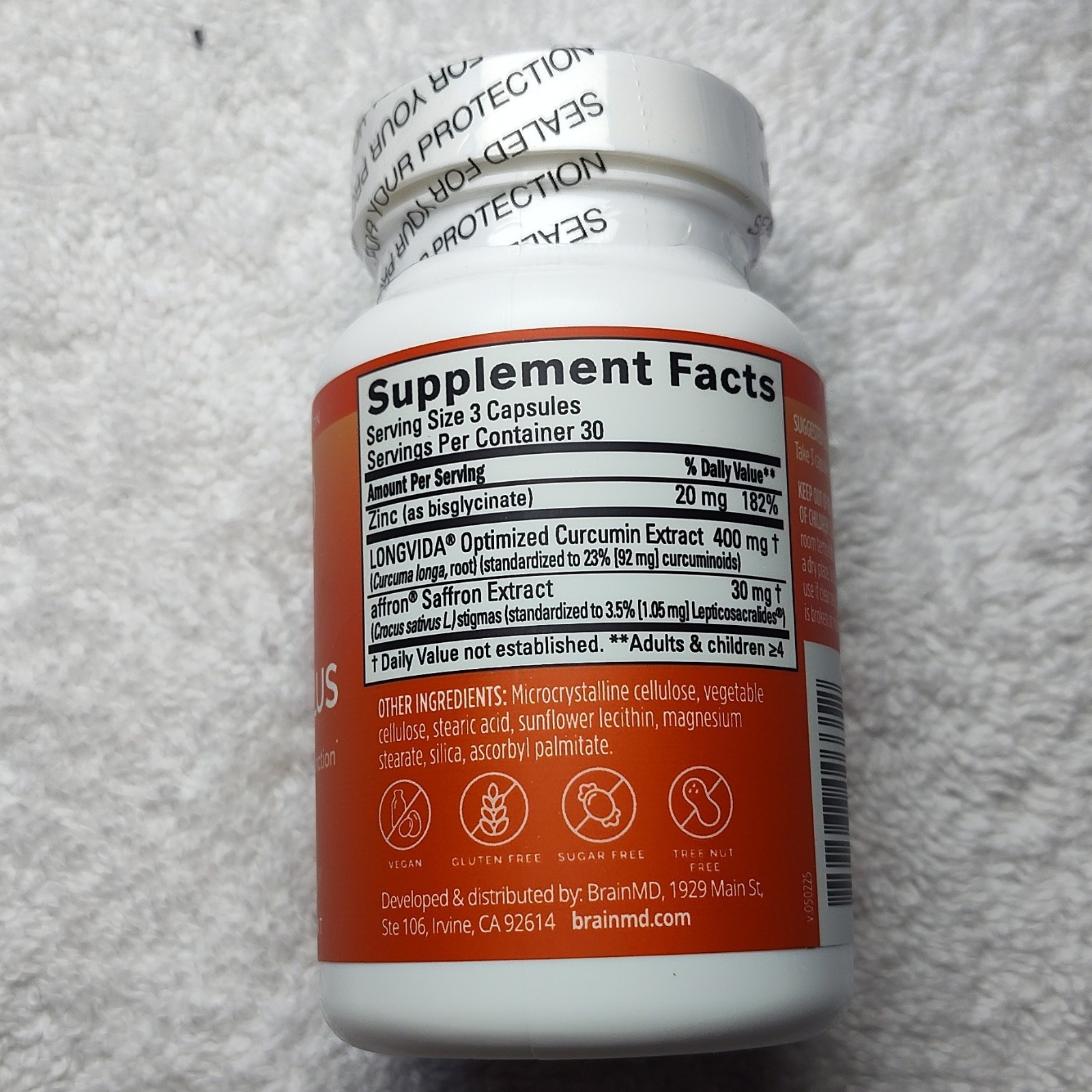 BrainMD Happy Saffron Plus 90 Vegan Capsules Mood Memory Sexual Function Support