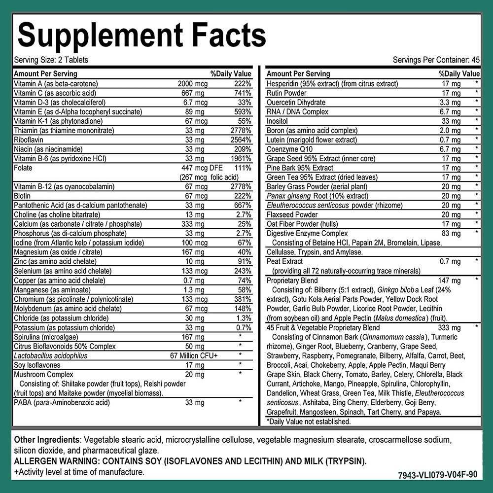 MEGA-M Multivitamin & Minerals Tablets, High Potency Daily Vitamin for Men-Women
