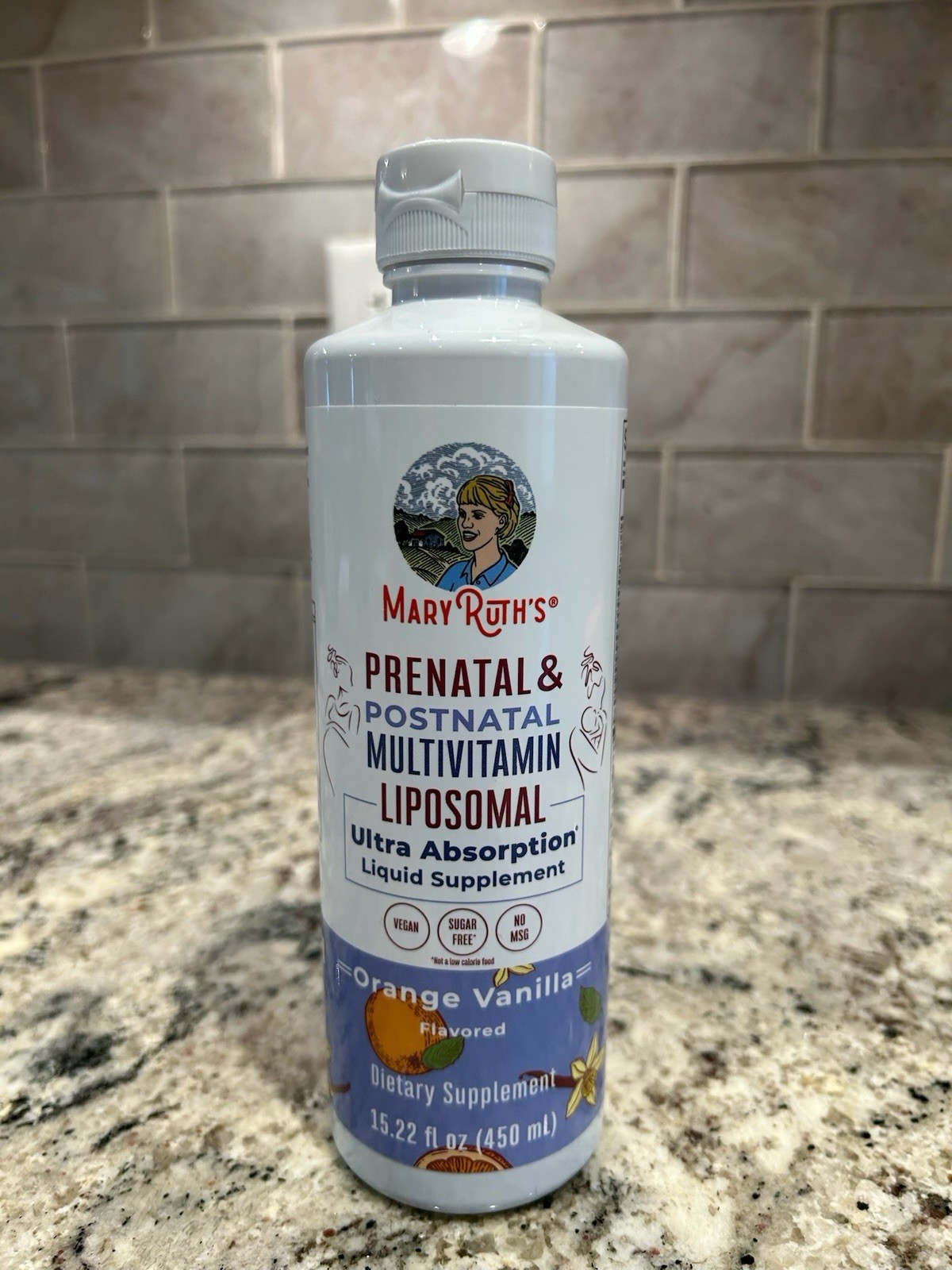 MaryRuth’s Prenatal Liposomal Multivitamin Vegan Orange Vanilla 15.22oz