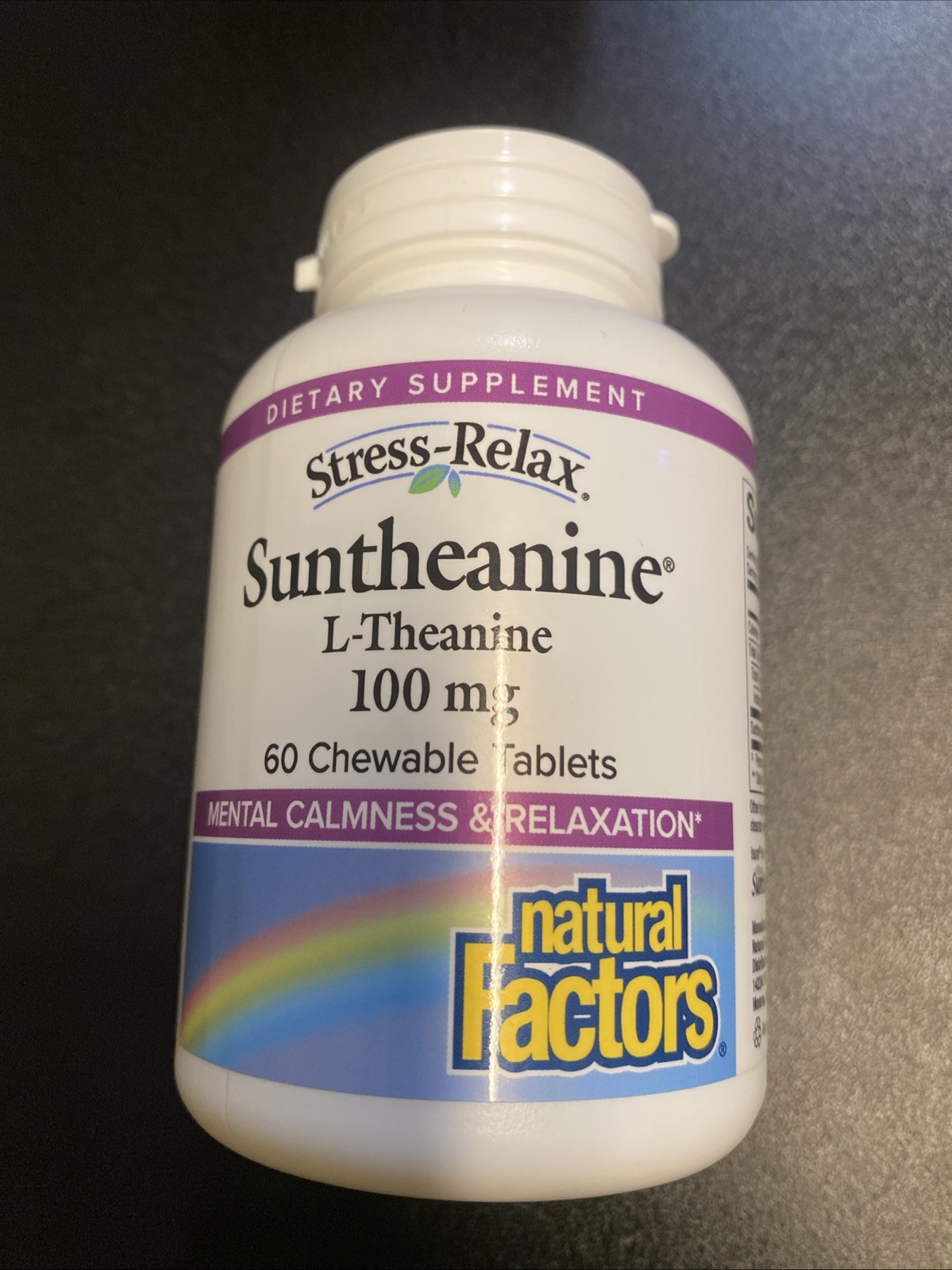Natural Factors Stress-Relax Suntheanine L-Theanine 100 mg 60 Chewable Tabs