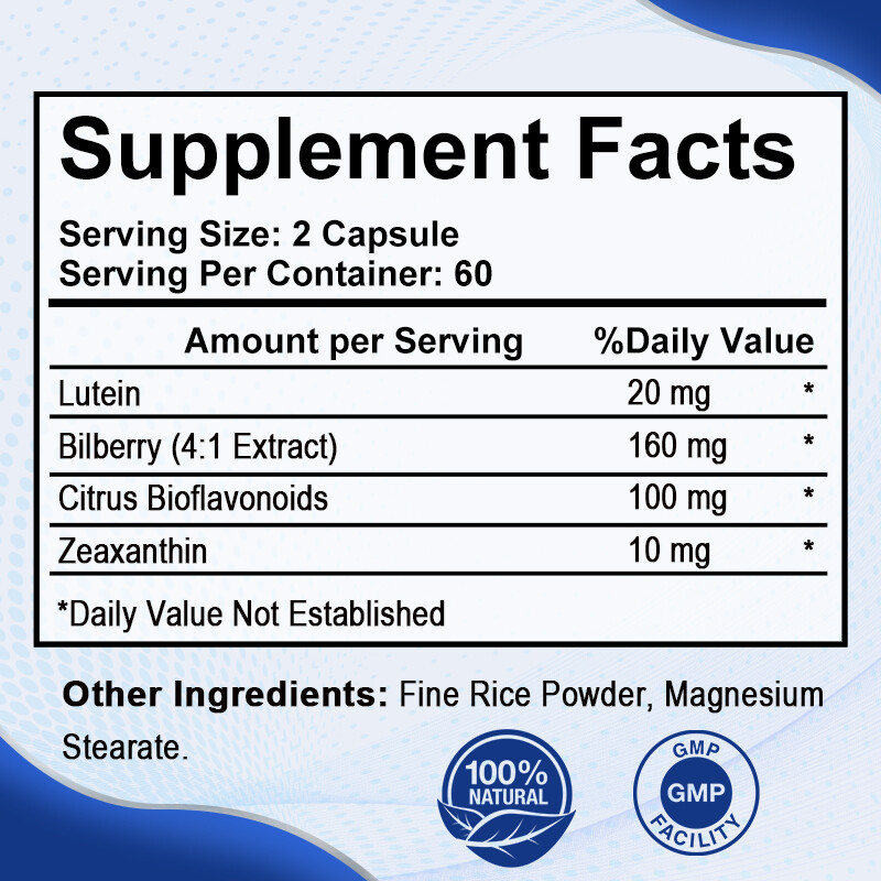Lutein & Zeaxanthin 20mg/4mg – Eye Health & Vision Support, 120 Softgels
