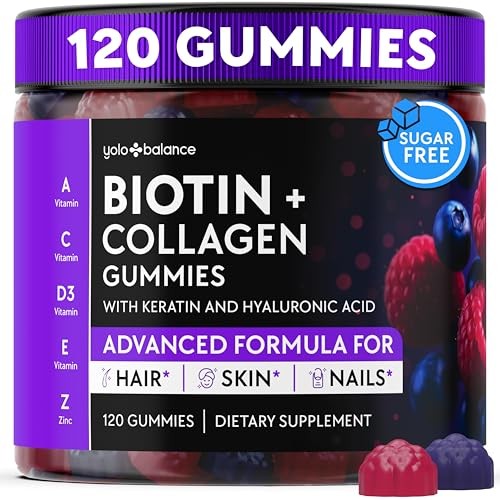 10,000mcg Biotin Gummies for Hair Growth – Collagen, Keratin, Silica &