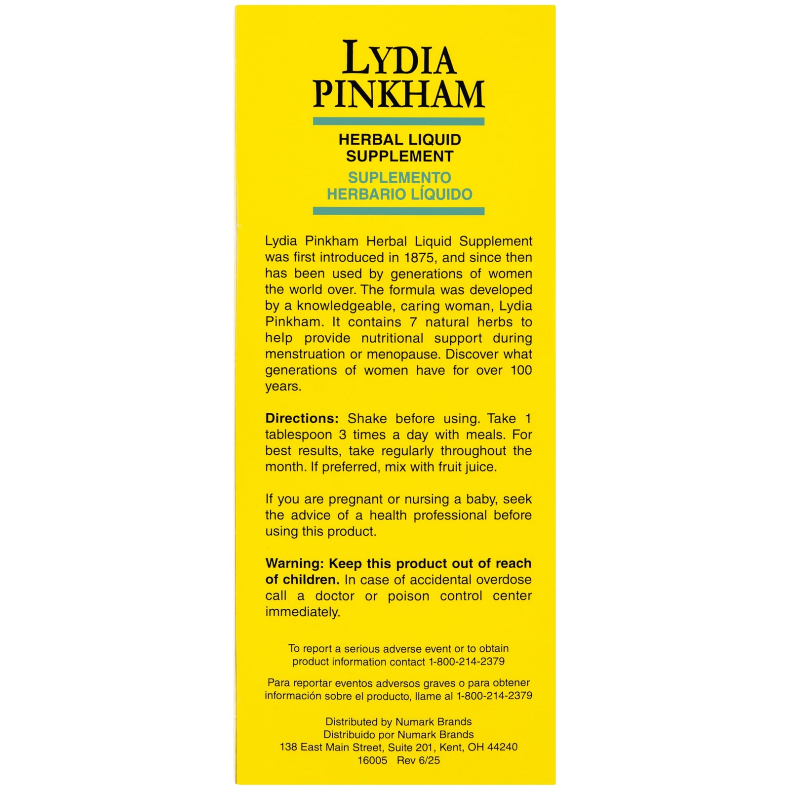 Lydia Pinkham Liquid Herbal Supplement for Menstruation 8 Fl Oz (Pack of 1)
