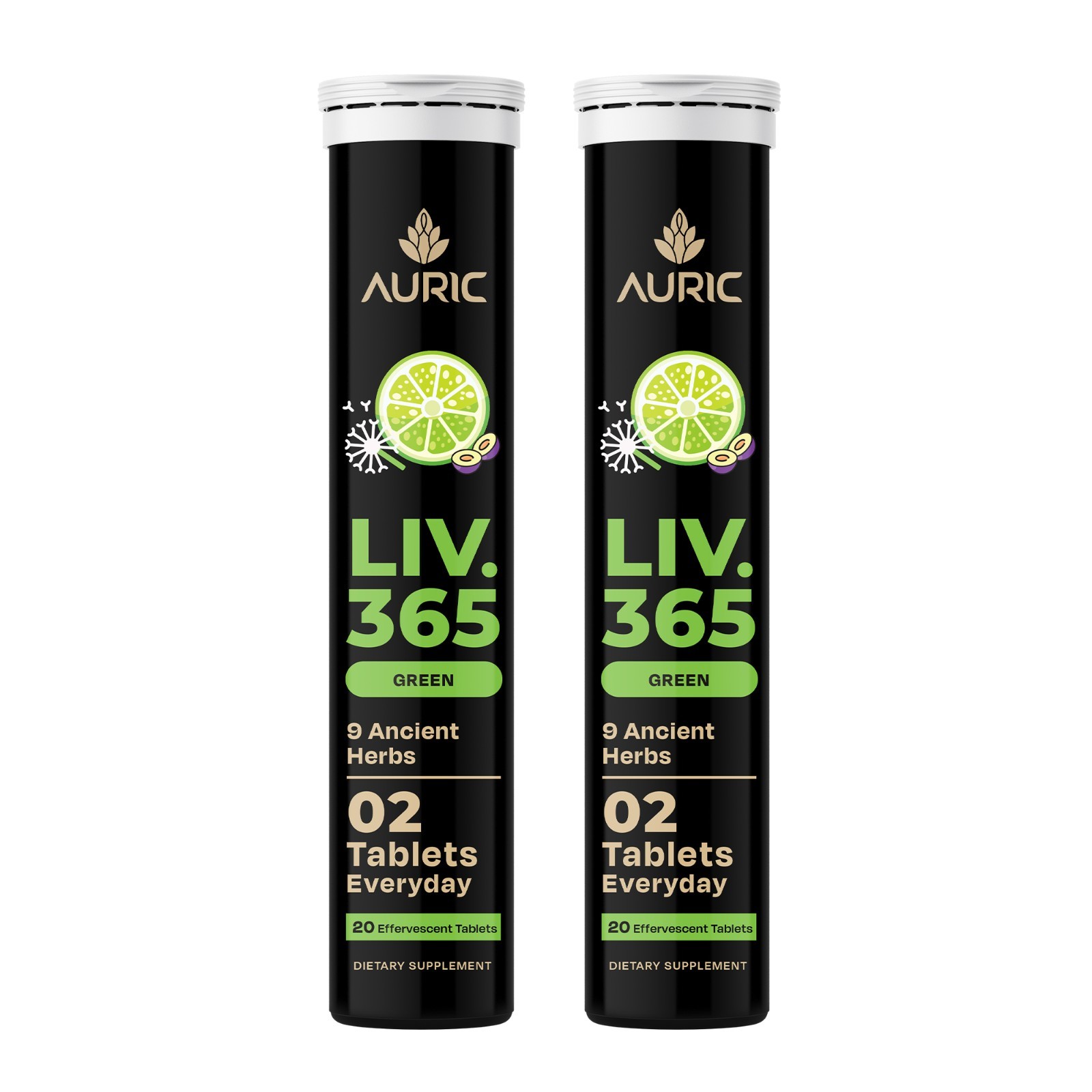 Auric Liv 365 Green Effervescent Tablet | Supports overall wellbeing
