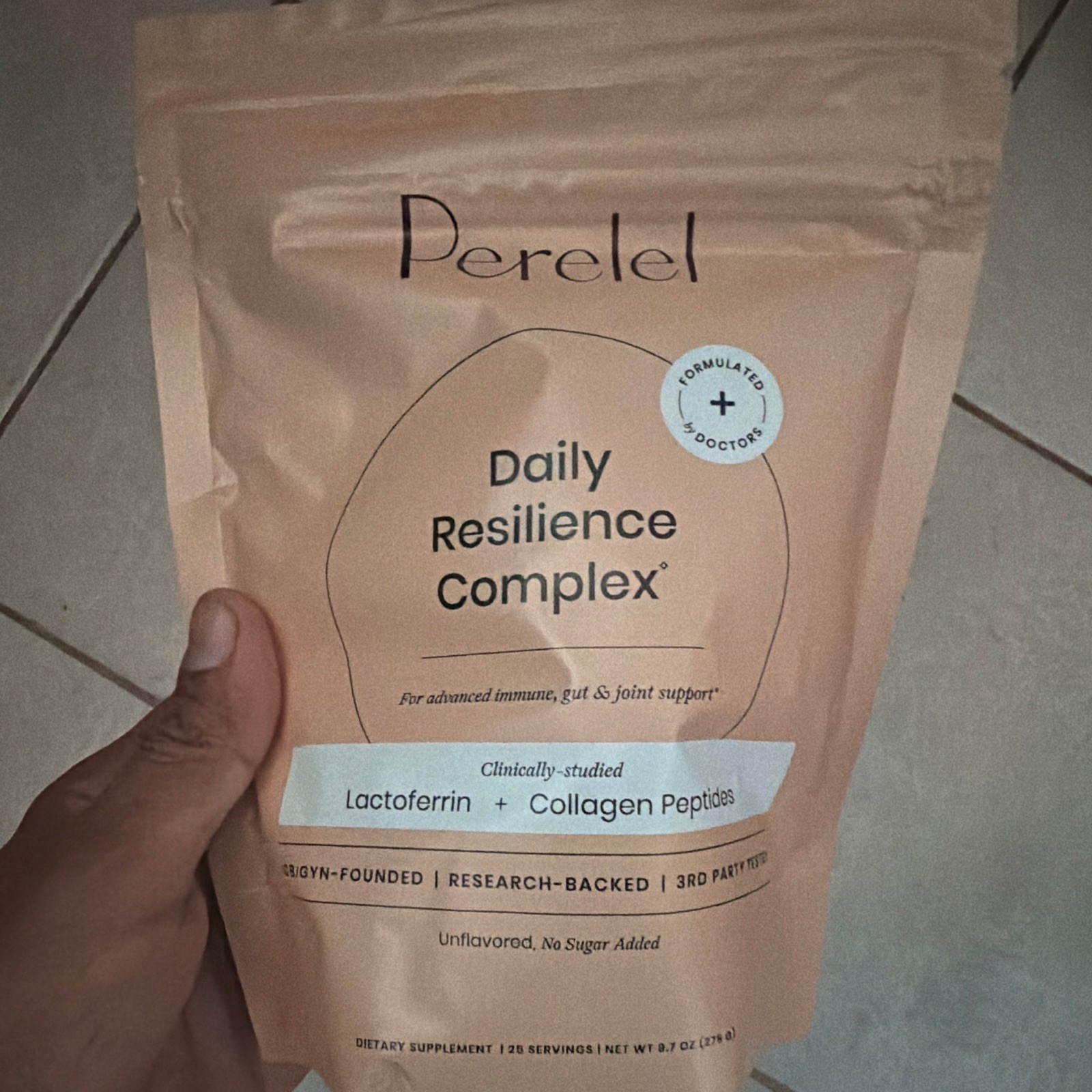 Perelel Daily Resilience Complex – Unflavored Powder with Lactoferrin & Collagen