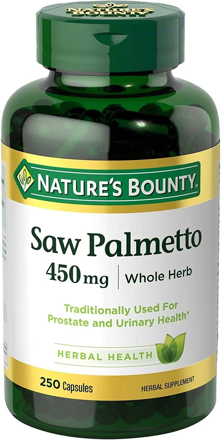 NATURE’S BOUNTY SAW PALMETTO 450 mg 250 cap Prostate Urinary Health Expire 10/27