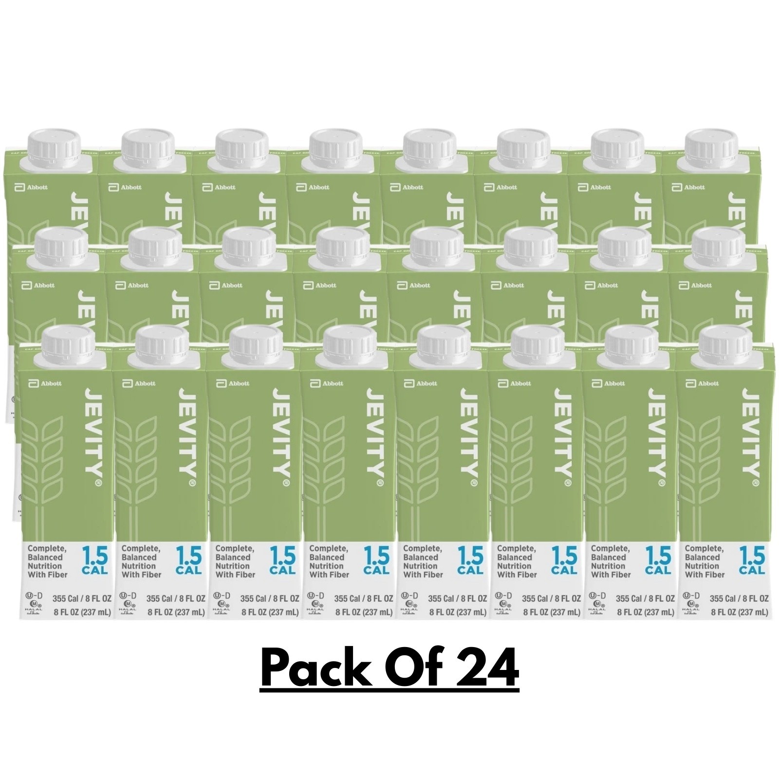 Jevity 1.5 Cal Tube Feeding Formula High Protein Nutrition Drink 8 oz Pack of 24