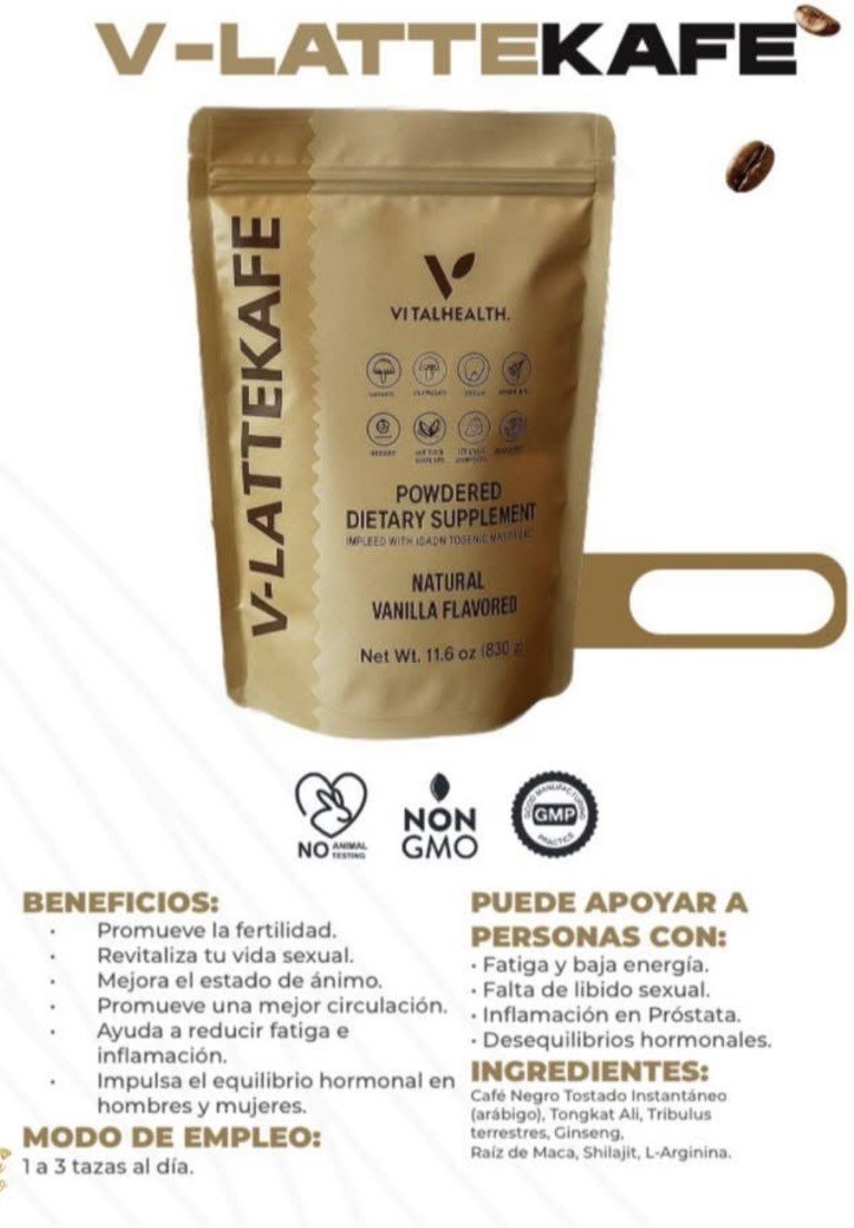 LatteKafe – VitalHealth ( 10 Hongos, MCT + = Concentracion, Claridad, Energia)