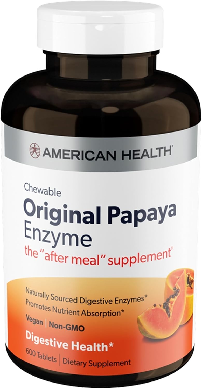 American Health Original Papaya Enzyme Chewable 600 Tablets