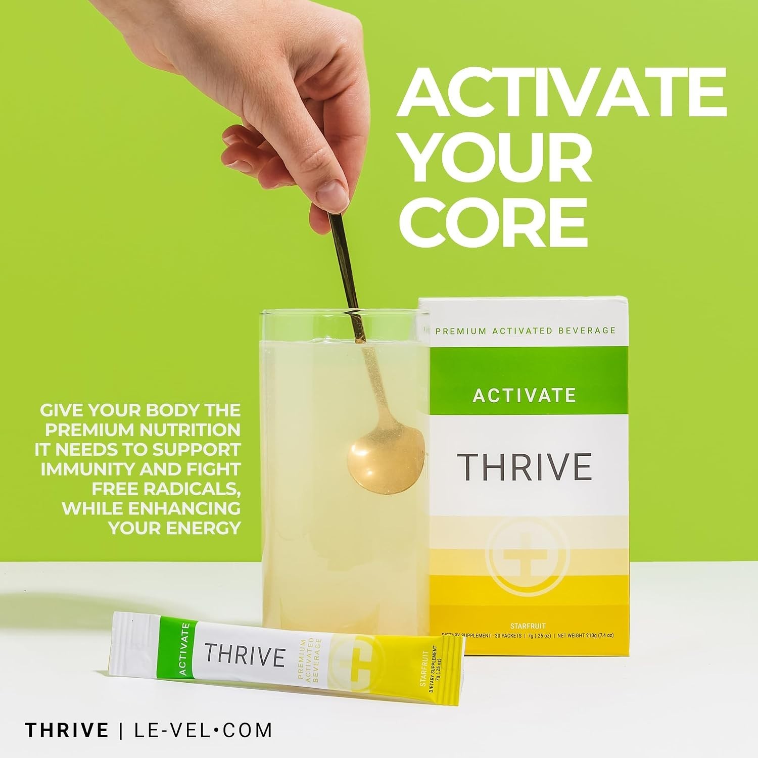 Thrive Activate Energy Drink Mix Focus & Performance Powder & Vitamins STARFRUIT