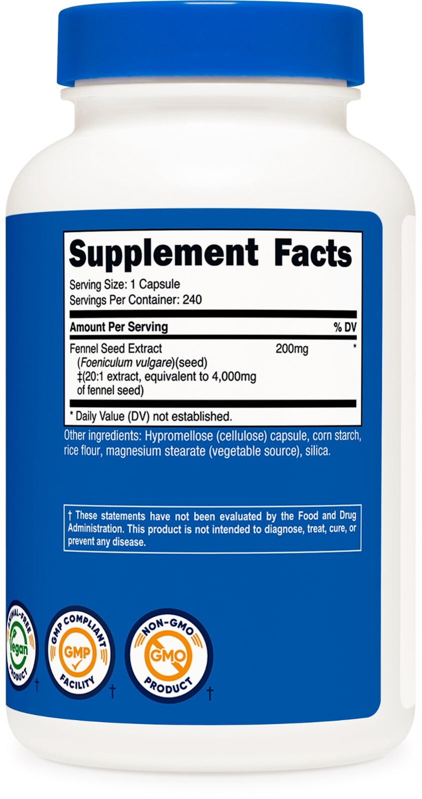 Nutricost Fennel Seed (4000 mg Equivalent) 240 Capsules – Vegan Fennel Seed
