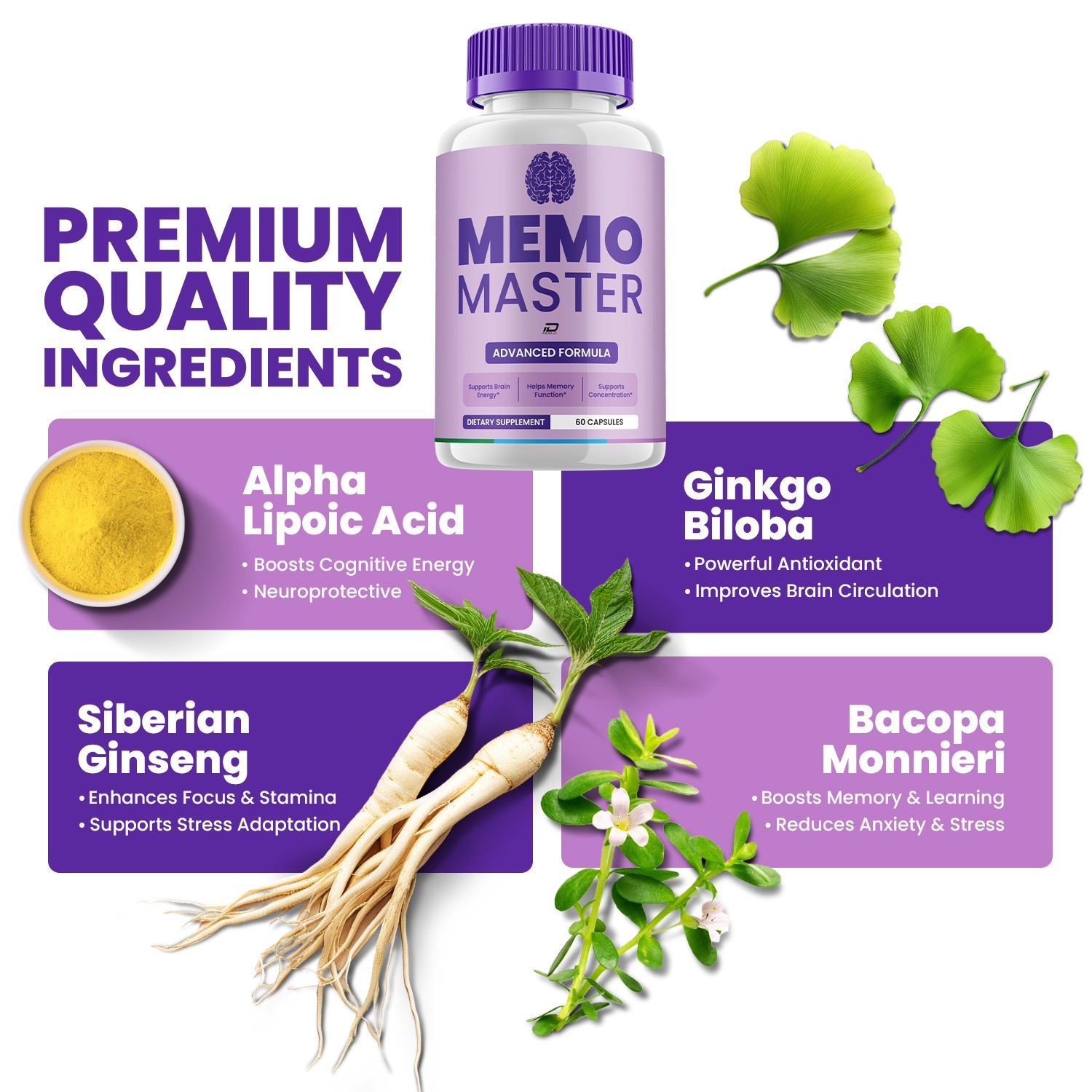 (1 Pack) Memo Master Supplement Capsules – Memo Master All Natural Memory