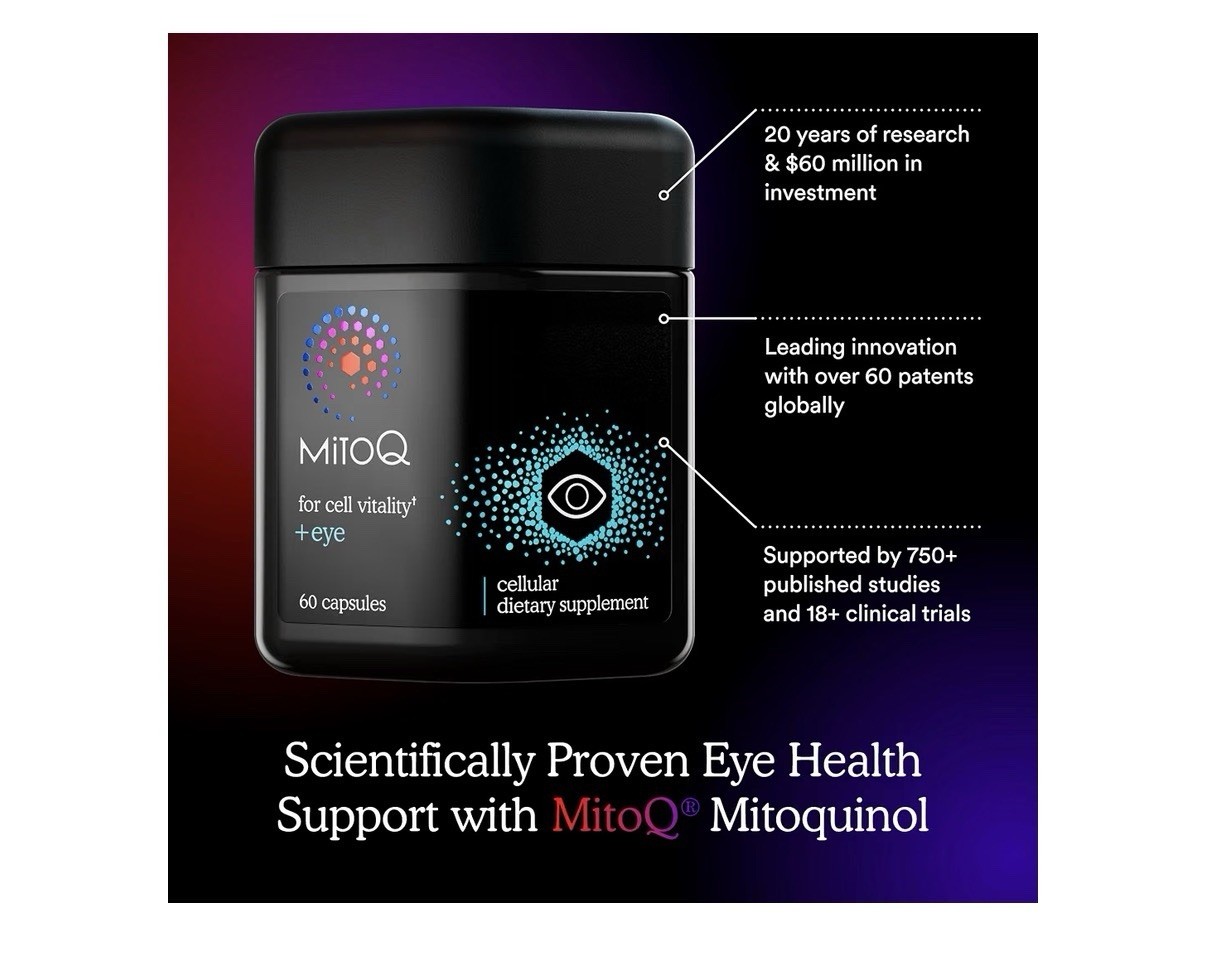 MitoQ For Cell Vitality + Eye Cellular Dietary Supplement Eye Health 60 Capsules